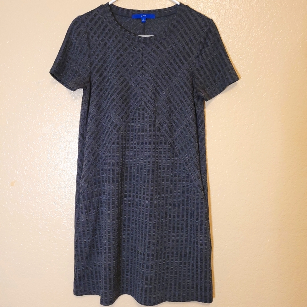 Apt 9 Women Grey Textured Dress Size S